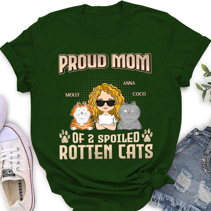 Proud Dad Mom Of Spoiled Cats - Personalized Custom Women&