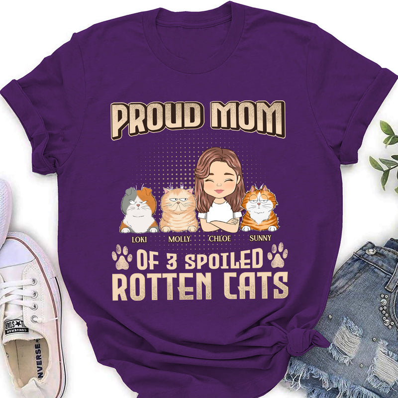 Proud Dad Mom Of Spoiled Cats - Personalized Custom Women&
