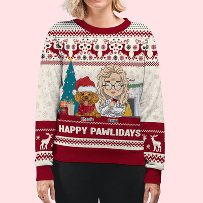 Pawlidays With Pets - Personalized Custom All-Over-Print Sweatshirt