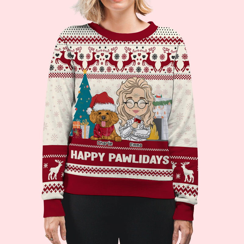 Pawlidays With Pets - Personalized Custom All-Over-Print Sweatshirt