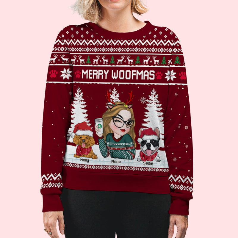 Merry Woofmas To My Mom Dad - Personalized Custom All-Over-Print Sweatshirt