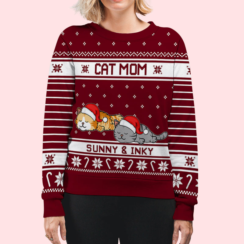 Festive Christmas Dog Cat - Personalized Custom All-Over-Print Sweatshirt