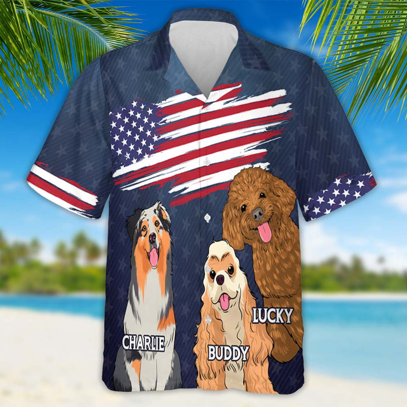 Patriotic Dog - Personalized Custom Hawaiian Shirt