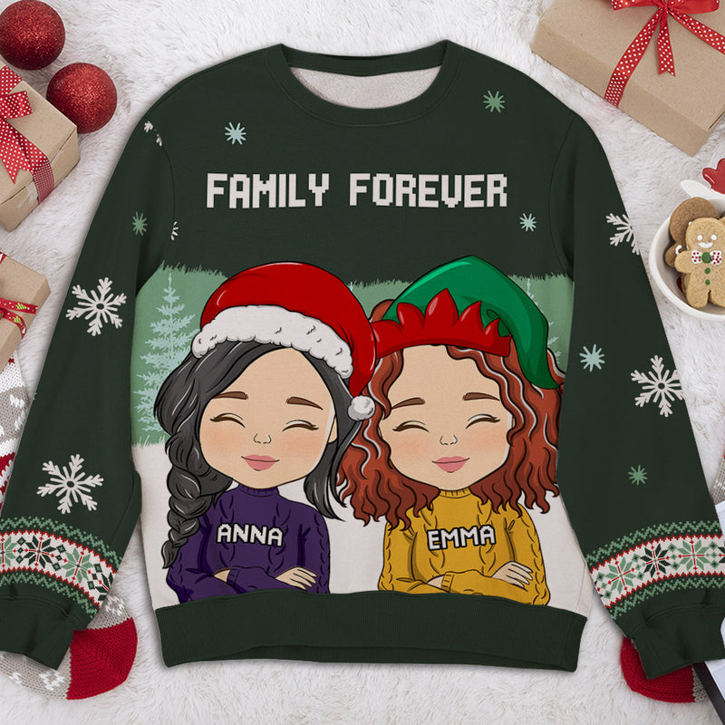 Besties Forever - Personalized Custom All-Over-Print Sweatshirt