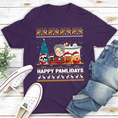 Happy Pawlidays - Personalized Custom Unisex T-shirt