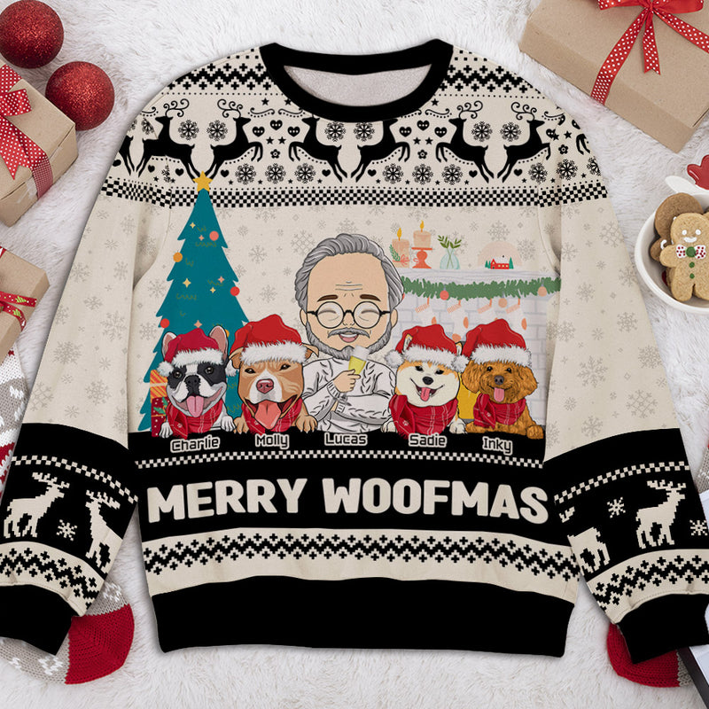 Merry Woofmas Pawlidays - Personalized Custom All-Over-Print Sweatshirt