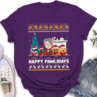 Happy Pawlidays - Personalized Custom Women's T-shirt