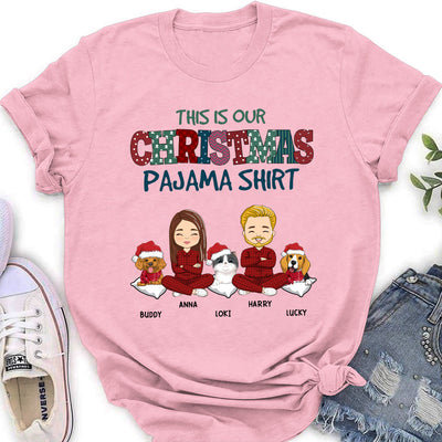 Christmas Pajama Couple - Personalized Custom Women's T-shirt