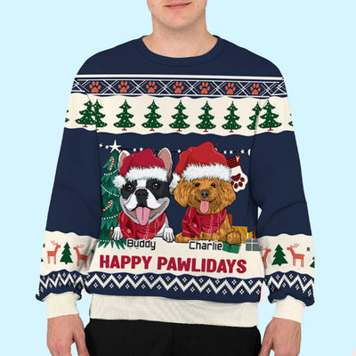 Pawlidays Winter - Personalized Custom All-Over-Print Sweatshirt