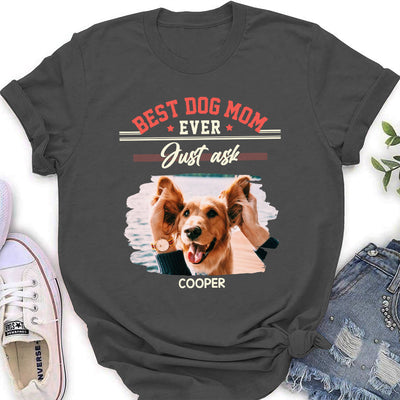 Dog Dad Just Ask - Personalized Custom Women's T-shirt