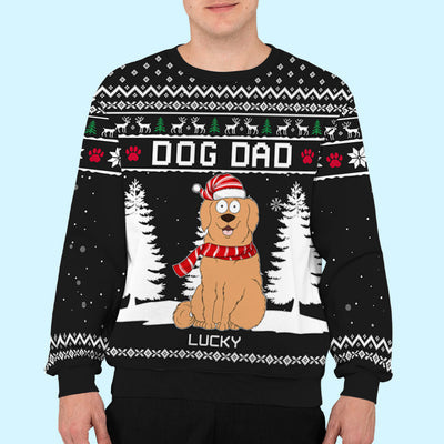 Happy Holiday Dog - Personalized Custom All-Over-Print Sweatshirt