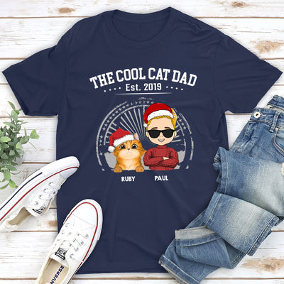 The Cool Cat Dad - Personalized Custom Unisex T-shirt