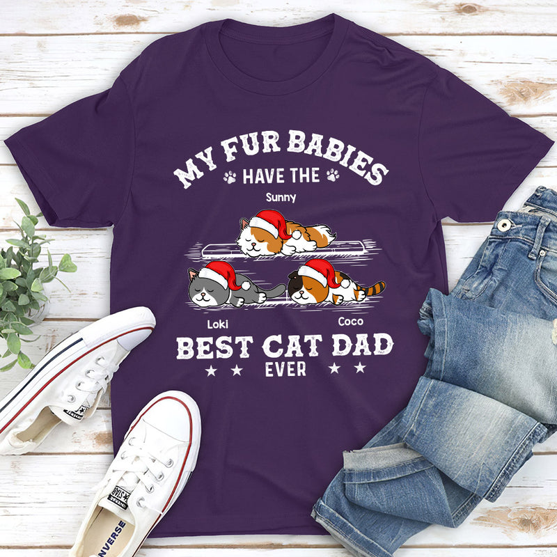 The Best Cat Dad - Personalized Custom Premium T-shirt