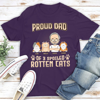 Proud Dad Mom Of Spoiled Cats - Personalized Custom Premium T-shirt