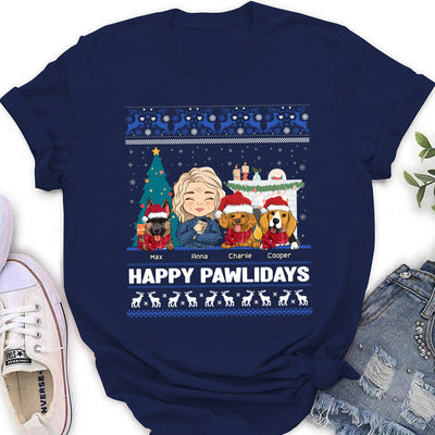 Happy Pawlidays - Personalized Custom Women's T-shirt