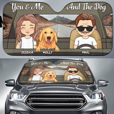 You Me And The Dogs - Personalized Car Sunshade