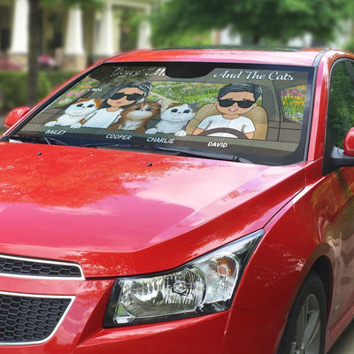 You Me And The Dogs - Personalized Car Sunshade