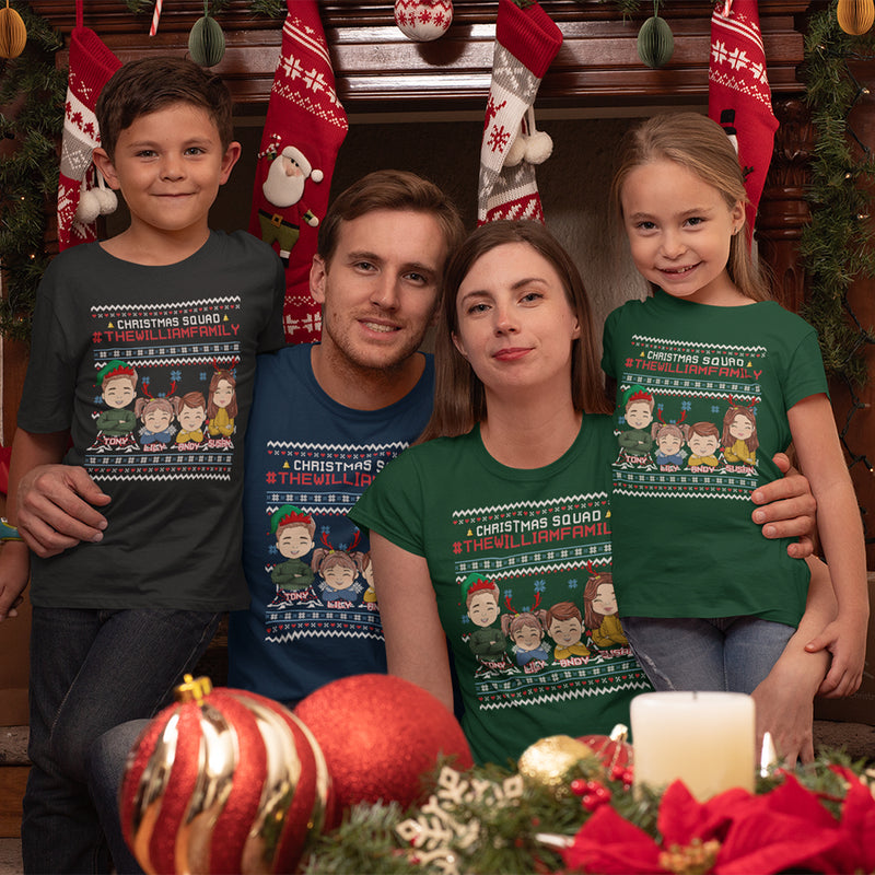 Family Ugly Sweater - Personalized Custom Unisex T-shirt