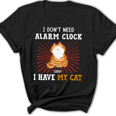 Cat Alarm Clock - Personalized Custom Women's T-shirt