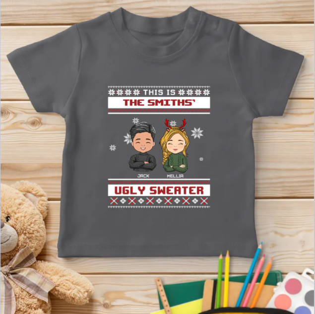 Family Ugly Sweater - Personalized Custom Youth T-shirt