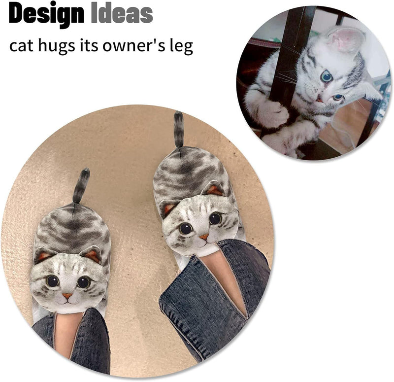 Funny Fuzzy Cat Slippers For Cat Lovers