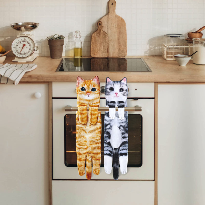 Cat Funny Hand Towel for Bathroom Kitchen