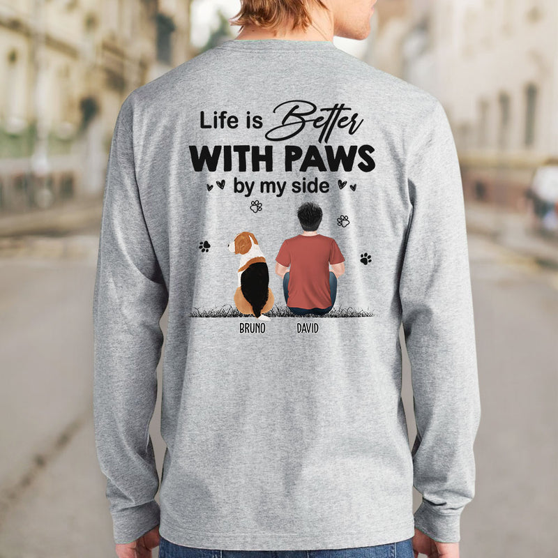 Paws By My Side - Personalized Custom Long Sleeve T-shirt