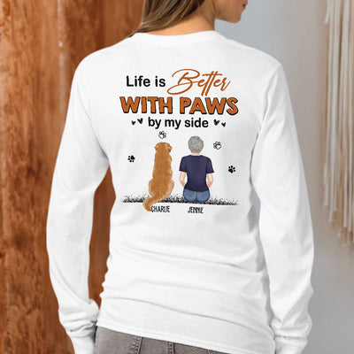 Paws By My Side - Personalized Custom Long Sleeve T-shirt