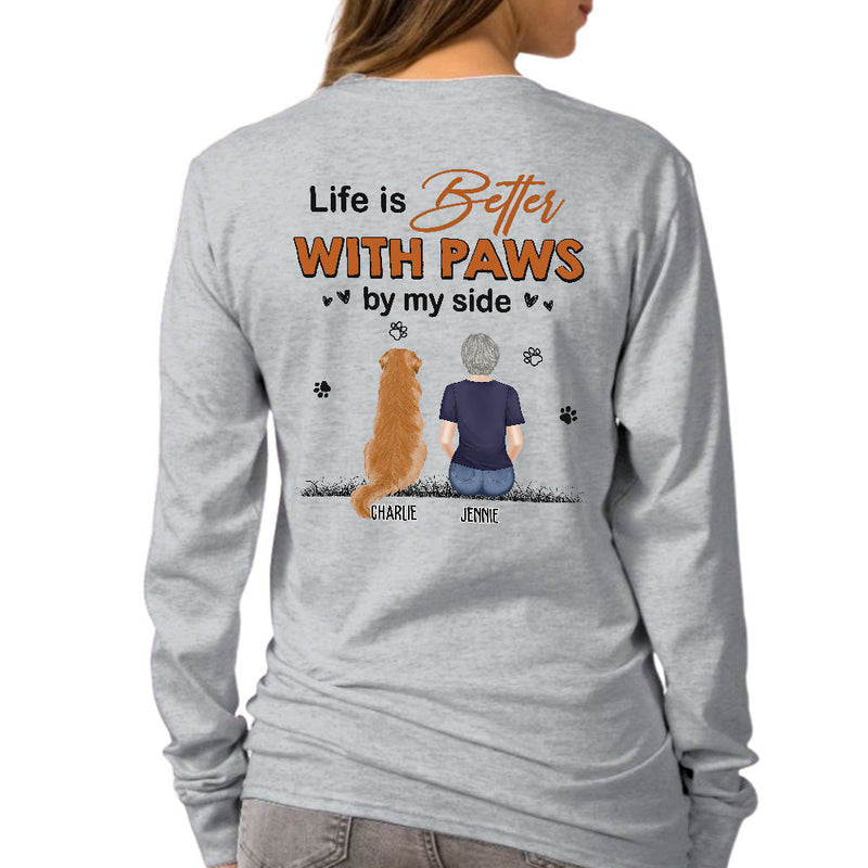 Paws By My Side - Personalized Custom Long Sleeve T-shirt