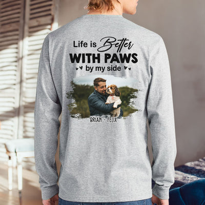 Paws By My Side Photo - Personalized Custom Long Sleeve T-shirt