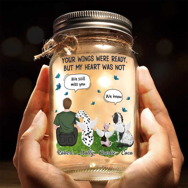 My Heart Was Not Ready To Lose You Version Man - Personalized Custom Mason Jar Light