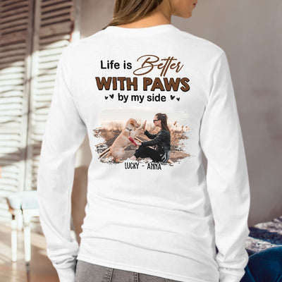 Paws By My Side Photo - Personalized Custom Long Sleeve T-shirt