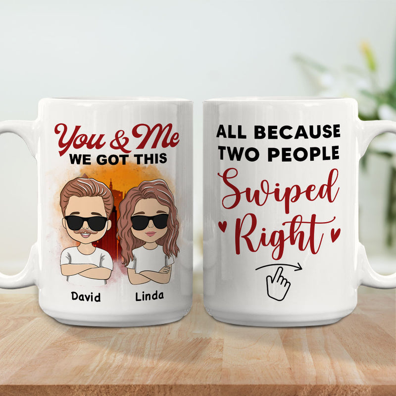 Two People Swiped Right - Personalized Custom Coffee Mug