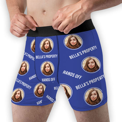 Hand Off - Personalized Photo Men's Boxer Briefs