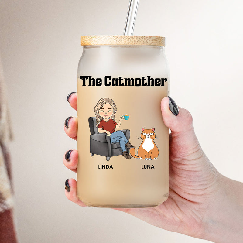 Mother Of Cats - Personalized Custom Glass Can
