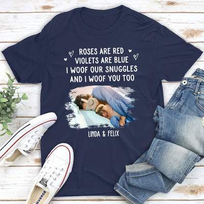 Woof Snuggles Photo 2 - Personalized Custom Unisex T-shirt