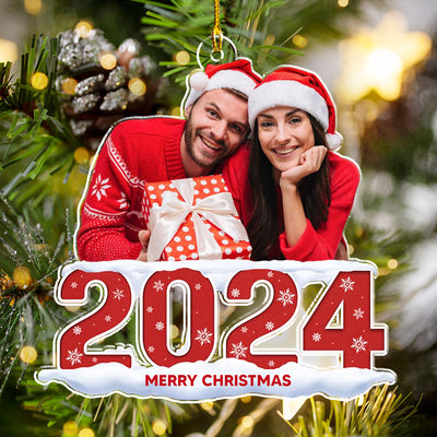 Custom Photo Couple 2024 - Personalized Custom Acrylic Ornament