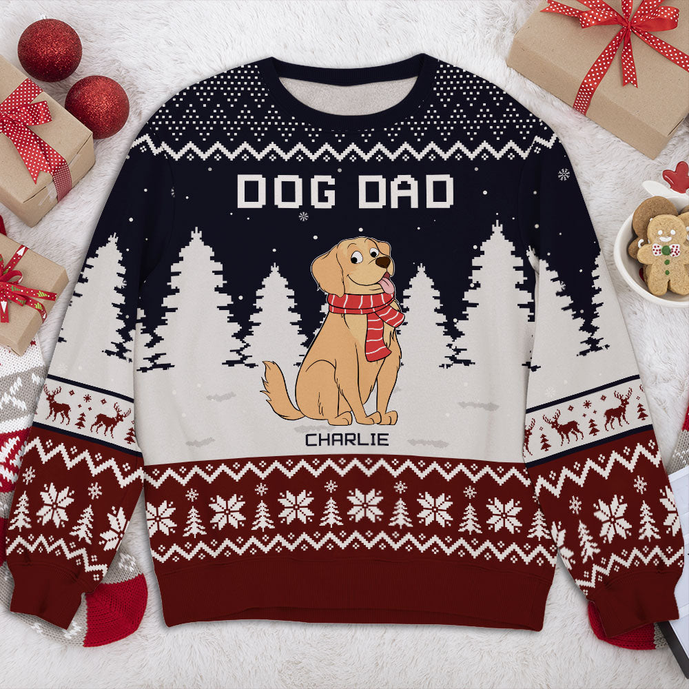 Christmas With Paw Custom Dogs Lover Personalized Christmas Ugly Sweatshirt