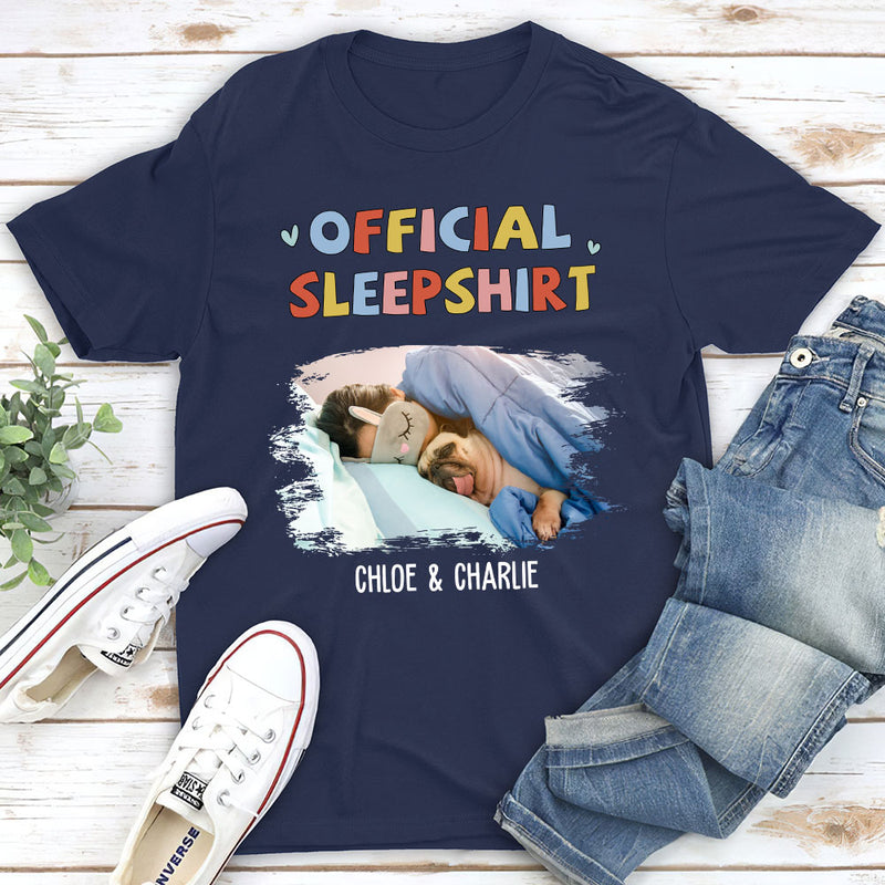 Sleeping Pet Sleepshirt Version 2 Photo - Personalized Custom Unisex T-shirt