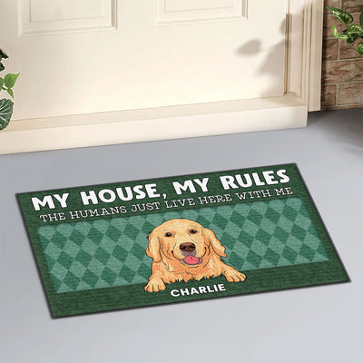 The Humans Live Here - Personalized Custom Doormat