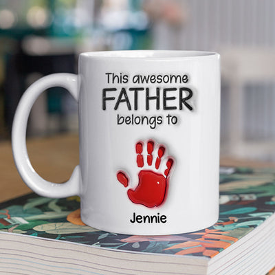 This Awesome Grandpa Belongs To - Personalized Custom 3D Inflated Effect Mug