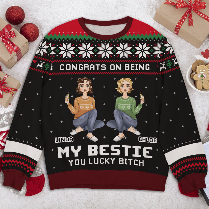 Congrats My Besties - Personalized Custom All-Over-Print Sweatshirt