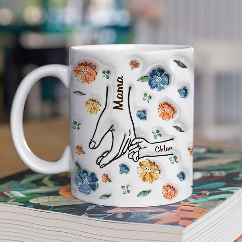 Hold My Hand, Hold My Heart - Personalized Custom 3D Inflated Effect Mug