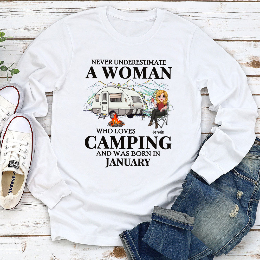 Monthly Camping - Personalized Custom Long Sleeve T-shirt