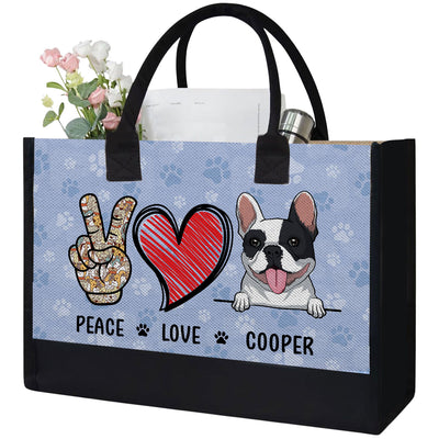 Peaceful Love - Personalized Custom Canvas Tote Bag