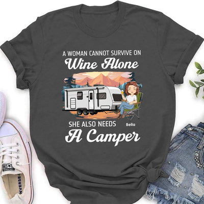 Wine Alone 2 - Personalized Custom Women's T-shirt