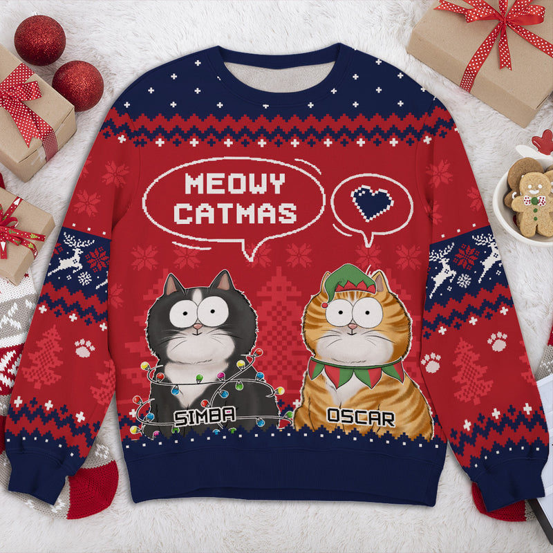 Winter Meowy Catmas - Personalized Custom All-Over-Print Sweatshirt