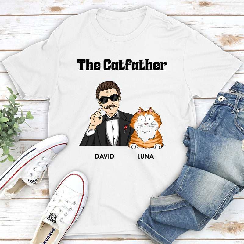 The Cool Catfather - Personalized Custom Unisex T-shirt