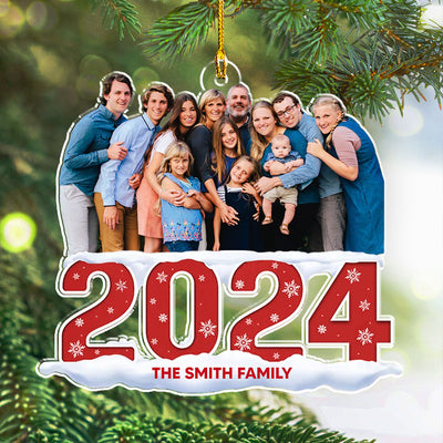 Custom Photo Family 2024 - Personalized Custom Acrylic Ornament