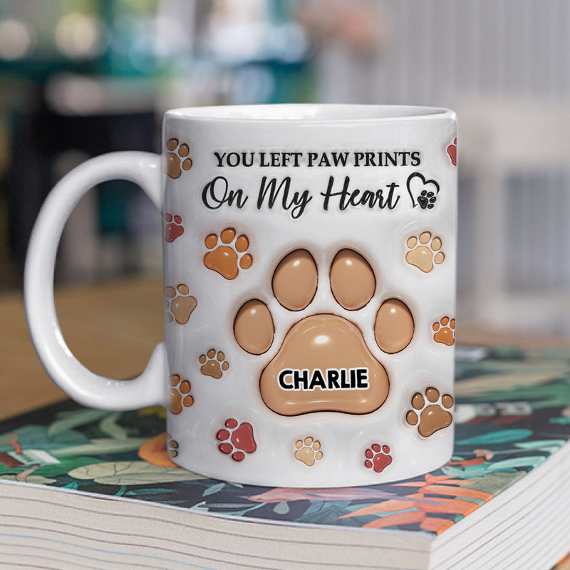 You Left Paw Prints - Personalized Custom 3D Inflated Effect Mug